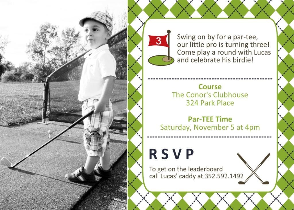 Golf Birthday Invitation - YOU PRINT - 4x6 or 5x7