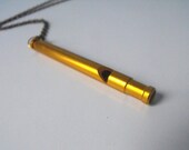 Golden Whistle Necklace with Brass  Chain