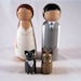 Personalized Peg Doll Wedding Cake topper with 2 pets