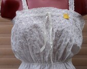 Vintage 1950-60's NOS white cotton eyelet " Innocent Camisole" by "Lady Opera"  size M