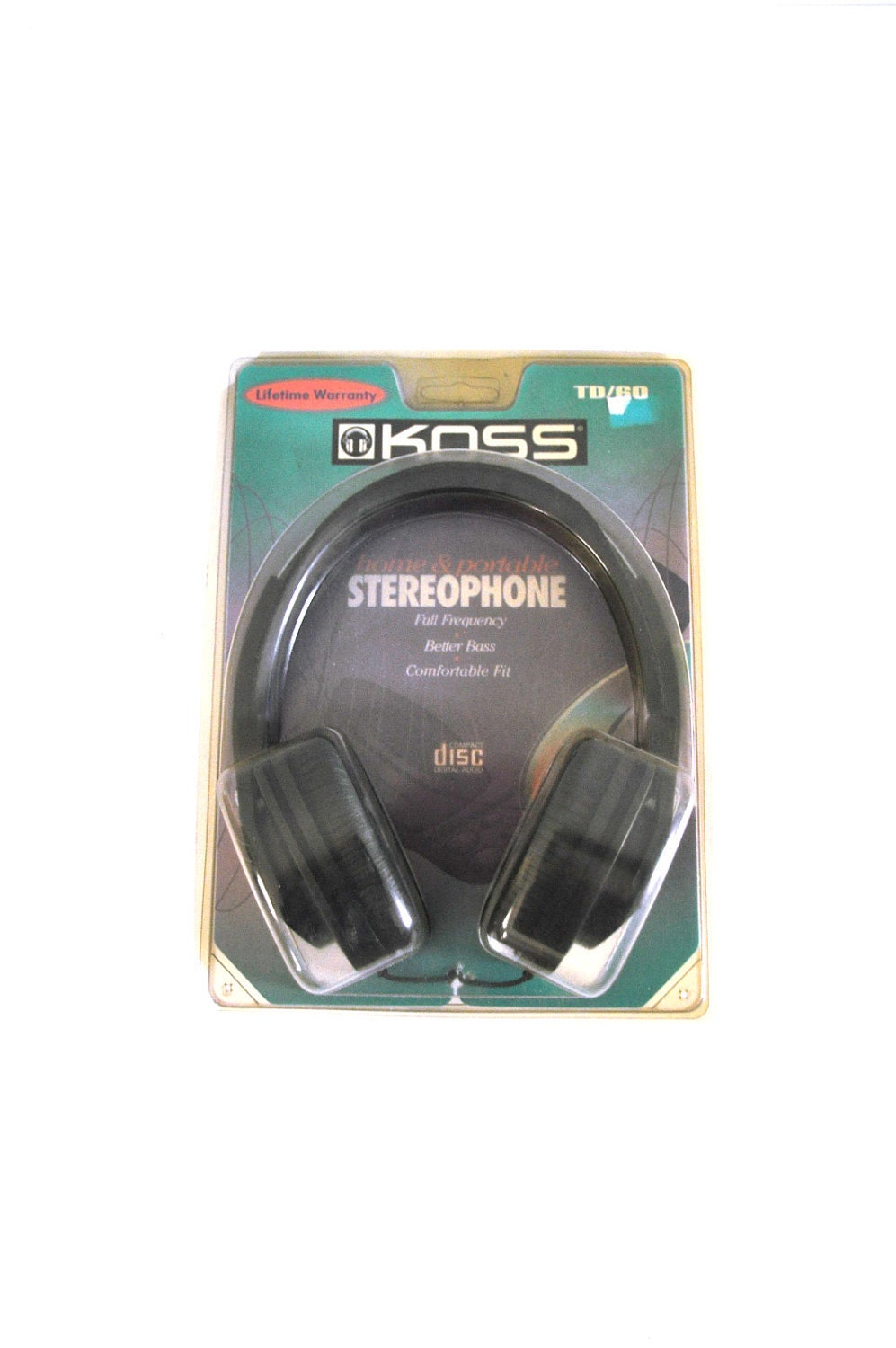 NOS 90s Vintage Headphones Koss TD 60  Vintage Audio Equipment Working Nice or Display Piece Use with iPod