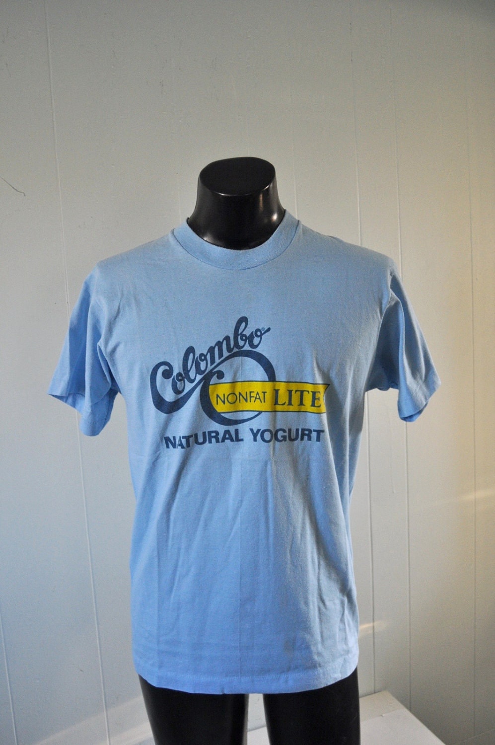 Vintage Tee Columbo Yogurt Super Soft n Thin Powder Blue TShirt Large