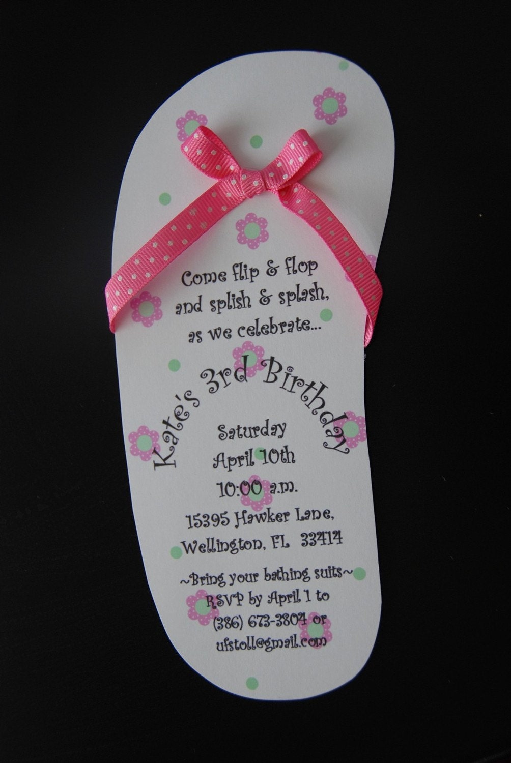 Pool Party Luau Flip Flop birthday invitation and or banner