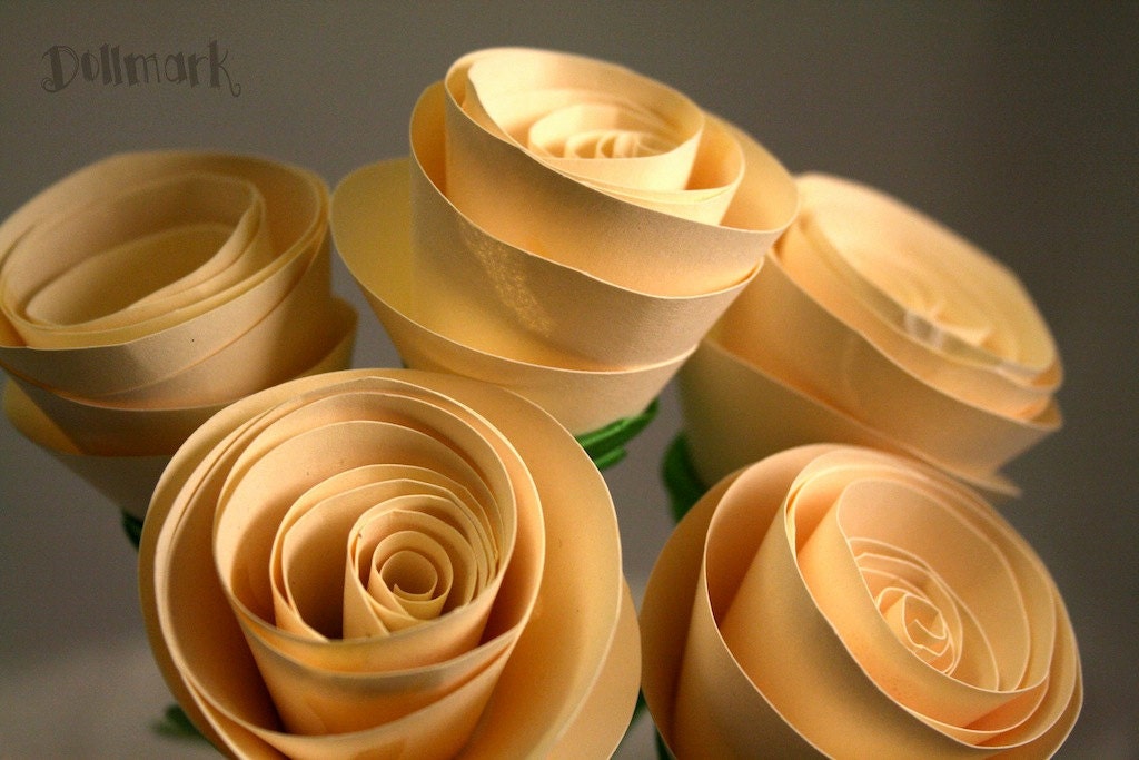 Dozen Cream Spiral Roses - MADE TO ORDER