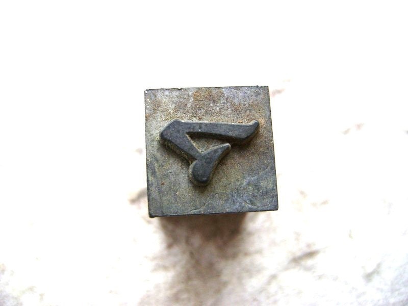 Vintage Japanese Typewriter Key Stamp Ma in Showa Period L Size