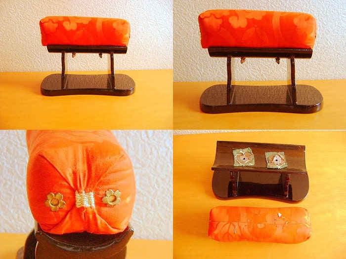 Vintage Japanese  Geisha Pillow Takamakura