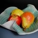 Pottery Fruit Bowl or Plate - Celedon Green Hosta Leaf Pattern - Design by Whiteearthstudio