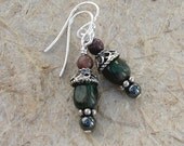 Jasper and Hematite Sterling Silver Earrings