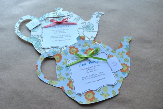 Tea Party Invitations (Bridal Shower, Birthday, Baby Shower)