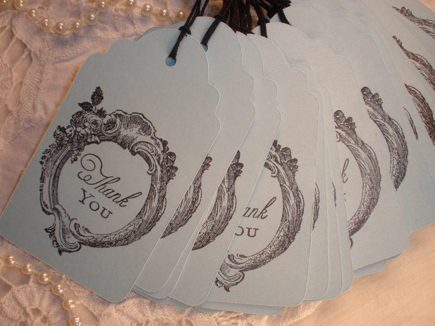 Thank You Tags Elegant Frame Set of 25