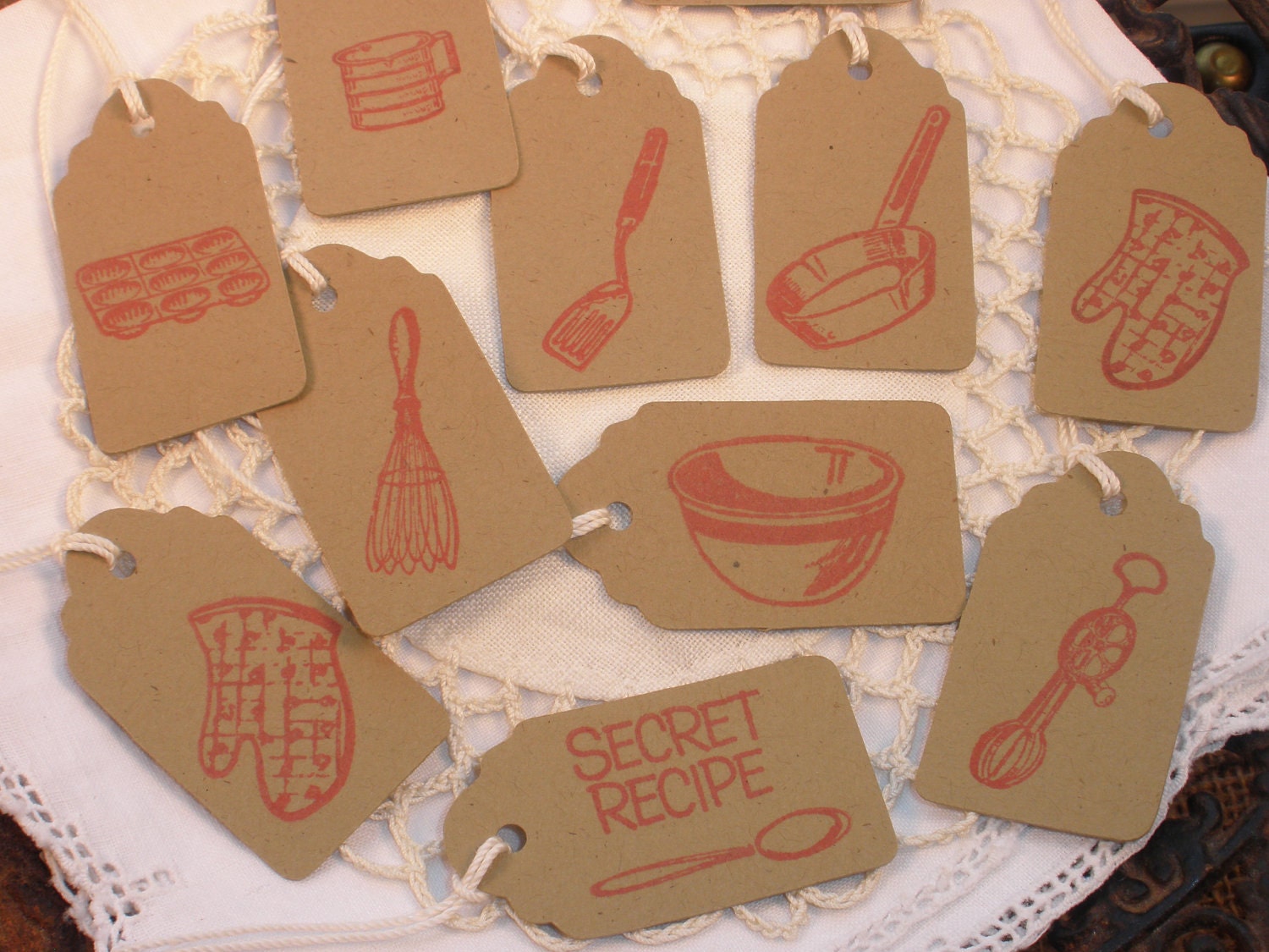 Mini Kraft Paper Cooking Bakery Gift Tags Set of 20