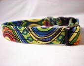 Cat Collar Custom Handmade Rainbow Explosion Fabric by PinkysPetGear on Etsy