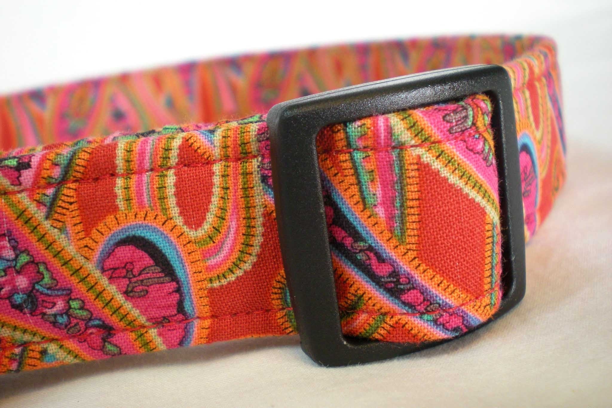 Dog Collar Custom Handmade- Kaffe Fassett Liberty of London Cravat Red Fabric from PinkysPetGear on Etsy