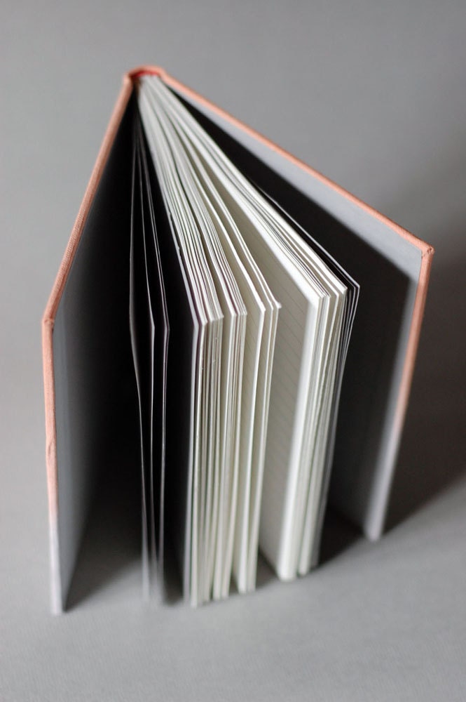 Ombre Book in Peach and Gray Linen with Lined Pages