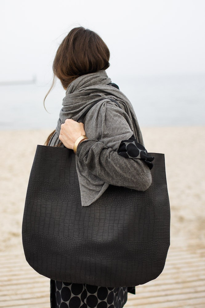 Gray oversized scarf