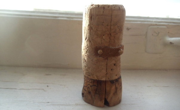 Cork, Pine Knot, Leather, Reliquary