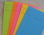 Bright color library cards - set of 25