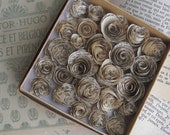 antique french paper rosettes-set of 25