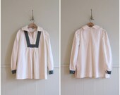 1970s vintage cream cotton embroidered gypsy top