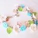 CLEARANCE SALE Charm Bracelet, Flora, Vintage Flowers, Glass Leaves, Jewelry by dspdavey on Etsy