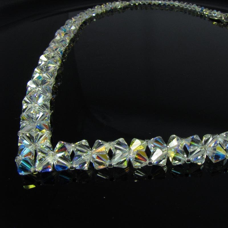 Bridal Necklace All Swarovski Crystal Necklace Sparkle Necklace Bling Necklace V Shape Kara