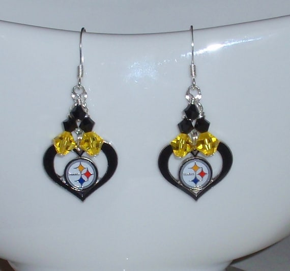 Pittsburgh Steeler Inspired Piece of My Heart Earrings