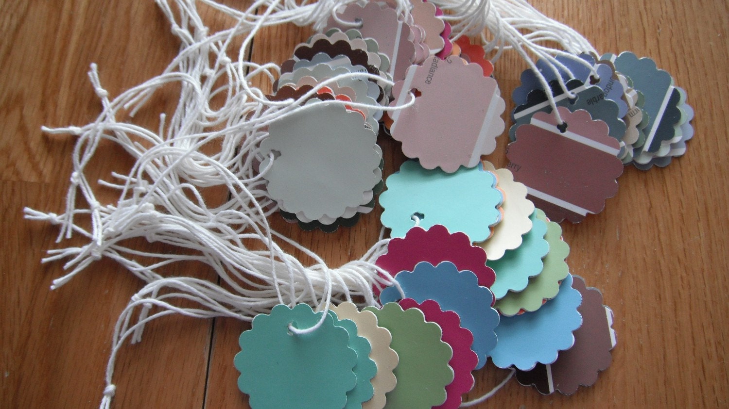 Recycled  Paint Swatch Tags Garage Sale Tags