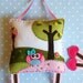 Owl felt hair clip bow holder, hair bowholder, clippie holder