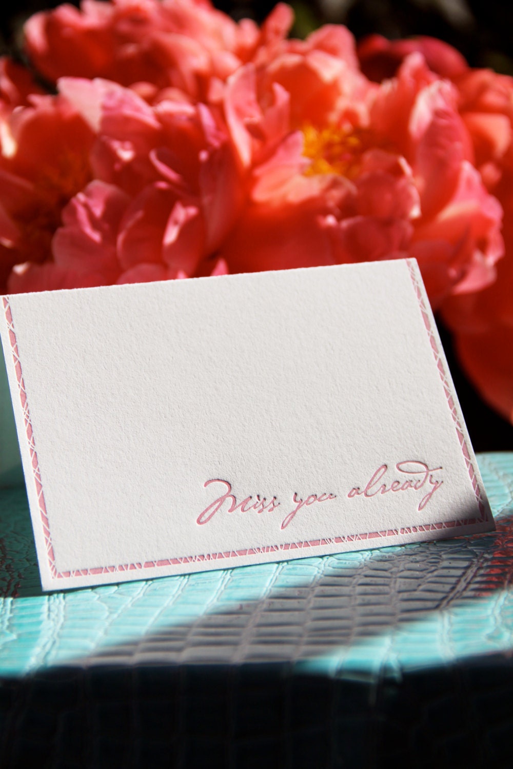 Letterpress Printed Miss You Card