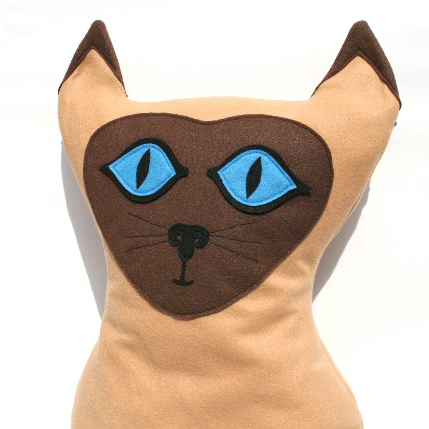 Big Kitty - Large Eco Felt Siamese Cat Pillow Cover