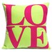 Pink and Green Love 18" Pillow Cover - Bright Home Decor