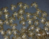 20 Antique Bronze Three Leaf Bead Caps