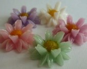 10 Daisy Cabochons 24mm