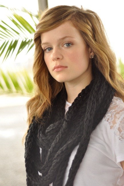 Rope infinity scarf in black- free shipping