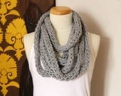 Rope infinity scarf in light grey- free shipping