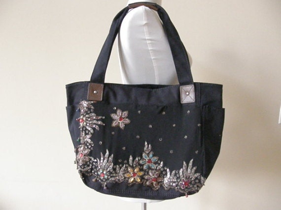 Exotic Onyx Eco Friendly Black Canvas Tote Bag