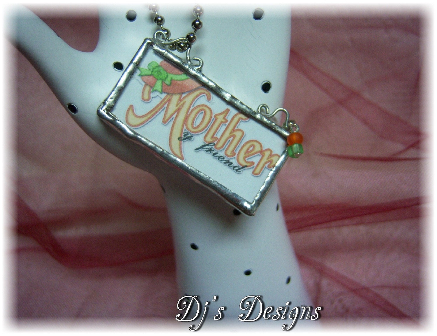 Mother and Rose Necklace charm