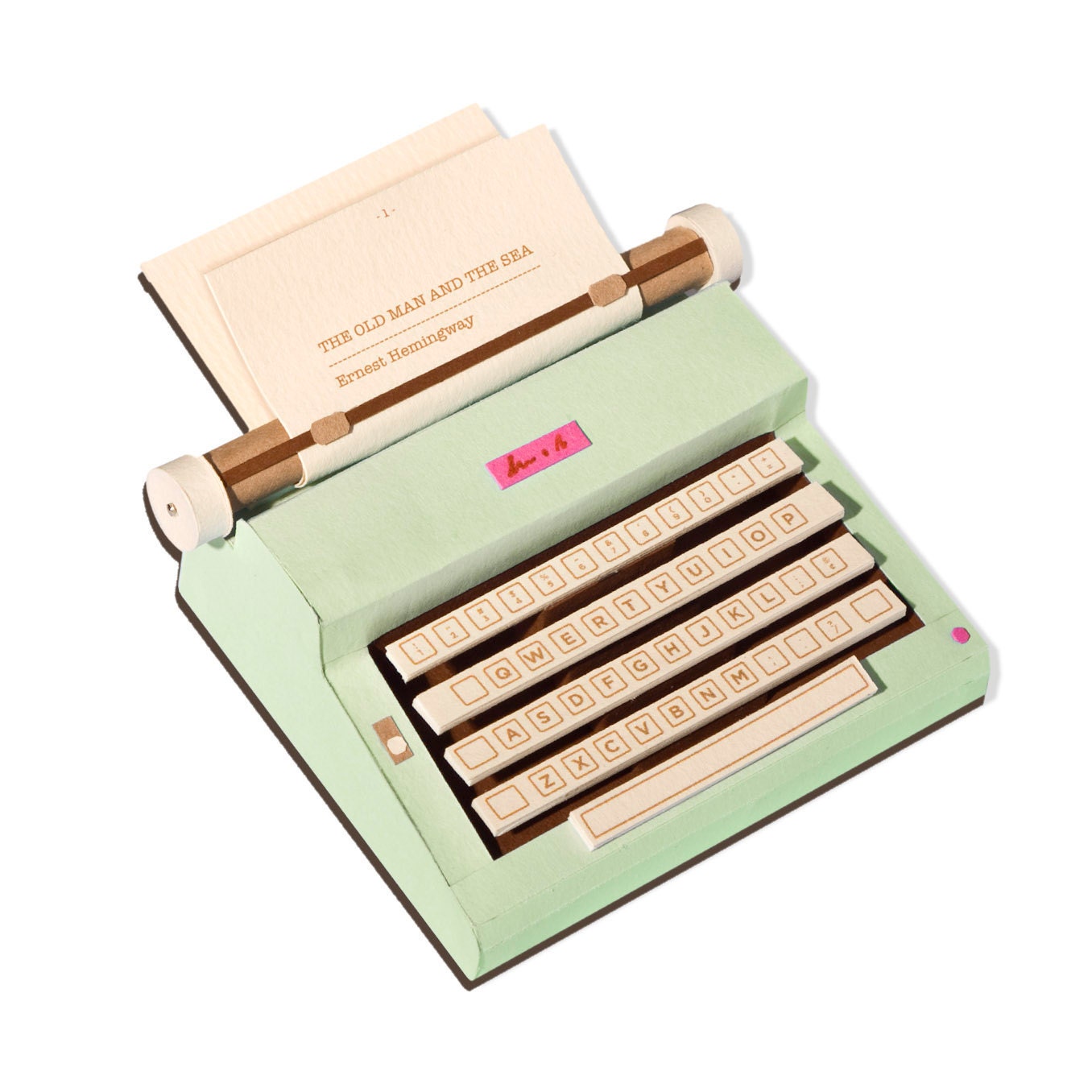 Vintage Typewriter Brooch, Green or Blue