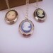 LAST ONE. One cameo locket necklace in your choice of pink or blue. Everyday wear jewelry. Silver. Victorian. For a classic woman.