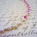 White pearl necklace. Genuine pearls, glass pearls, hot pink glass pearls. Perfect bridesmaid necklace.