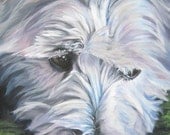 West Highland Terrier westie art print  CANVAS print of LA Shepard painting 8x10 dog art