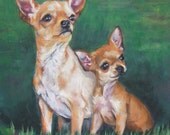 Chihuahua art print CANVAS print of LA Shepard painting 12x12