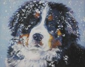 Bernese Mountain Dog art print CANVAS print of LA Shepard painting 8x10