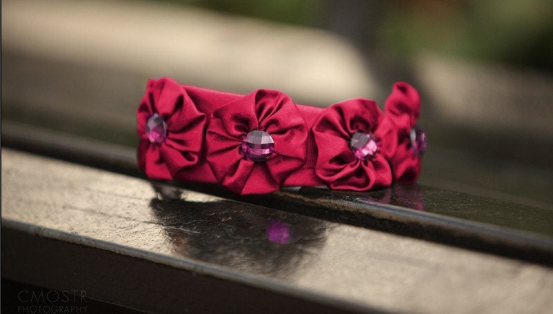 Natural Hair Accessories Afro Headband Pink Jewel Rosette