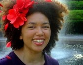 Hair Accessories Headband Red Flowers