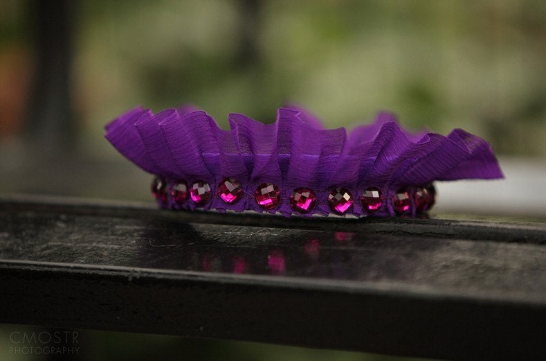 Natural Hair Accessories Headband Purple Ruffle