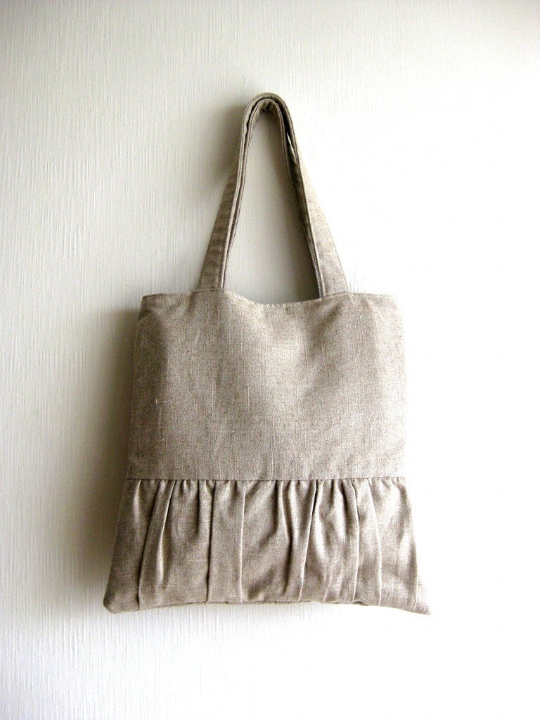 Delicada Tote Bag  in Natural Linen - aylla