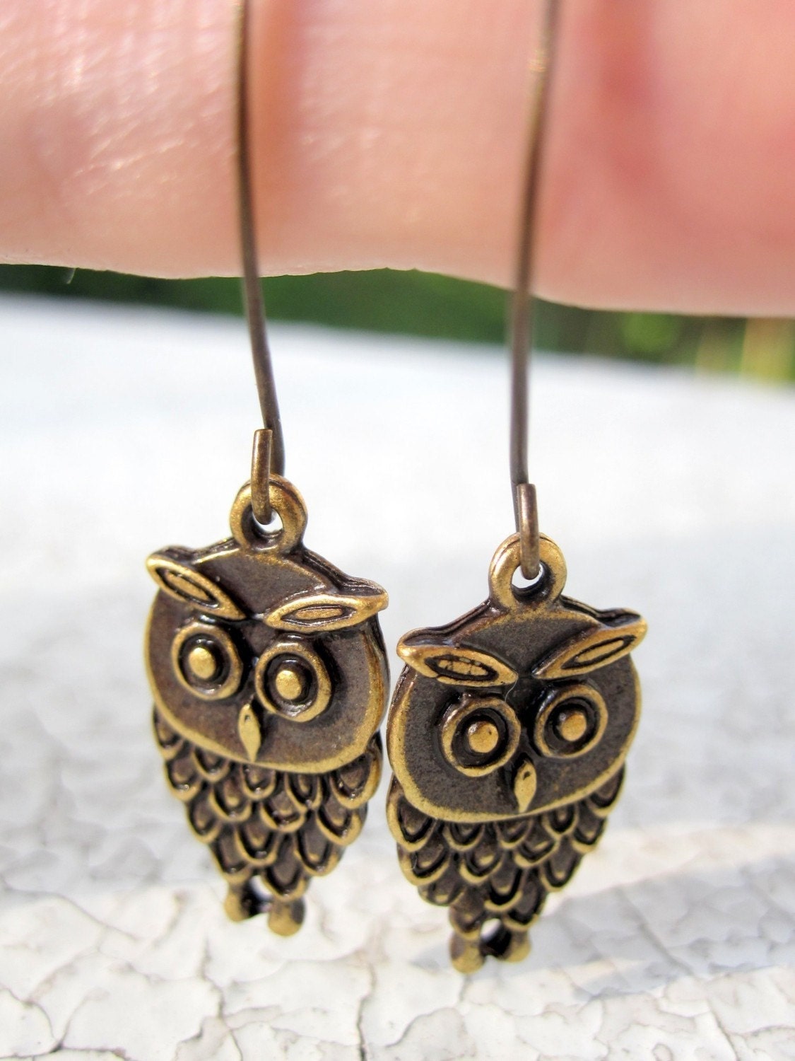 Owl Dangle Earrings Owl Jewelry - Hoot