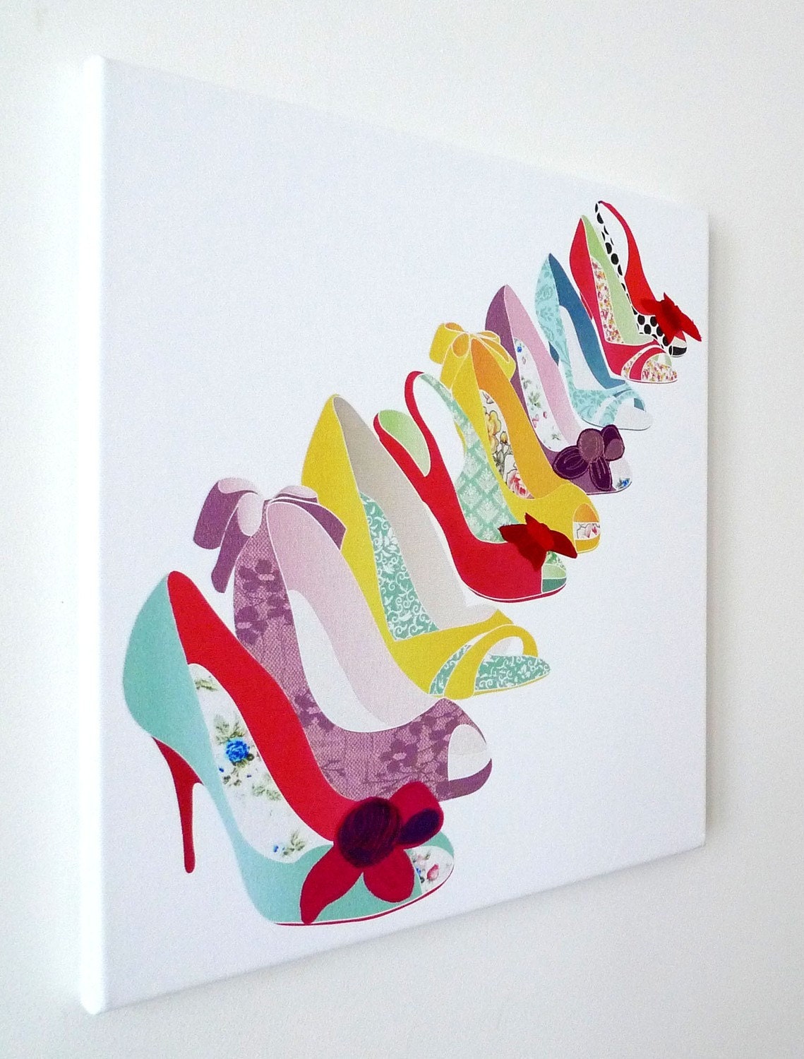Never enough... Mixed media, stitched canvas print