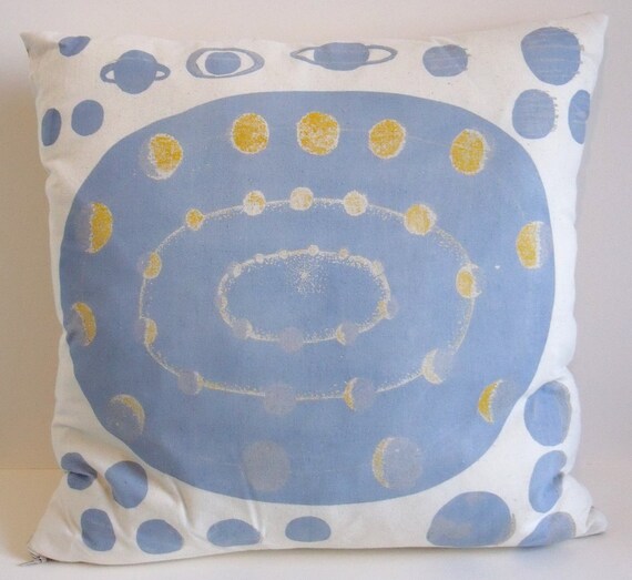 SALE Astronomical Chart Screen Print Cotton Cushion Pillow